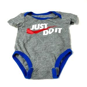 Nike Just Do It Unisex Baby Newborn One Piece Gray Blue Red #1827